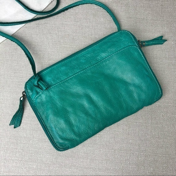 Johnny Was Izzy Leather Bag in Green Tea New with Tag - Picture 6 of 9